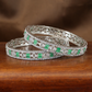 Grand Lattice Detail Rhodium Bangles with Repeating Motif Sections