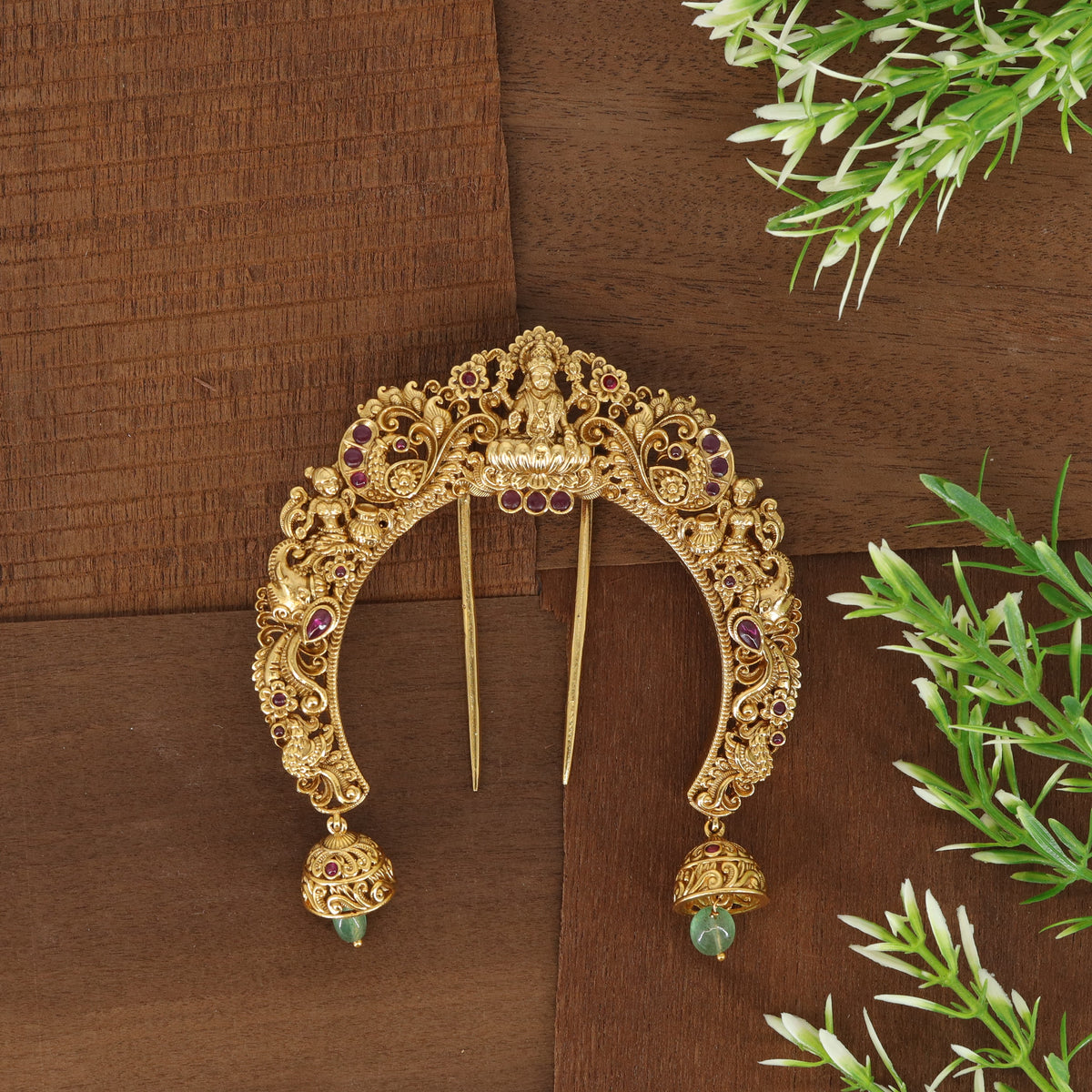 Trishakti Lakshmi Headset Arch with Attendant Panels and Gem Studded Curve