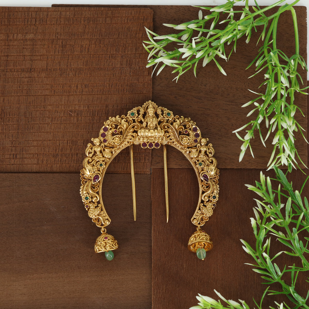 Trishakti Lakshmi Headset Arch with Attendant Panels and Gem Studded Curve