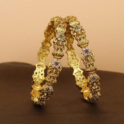 Antique Bangles With Detailed Lakshmi Work