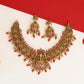 Classic Ethnic Necklace with Lakshmi Idol and Decorative Drop Edges