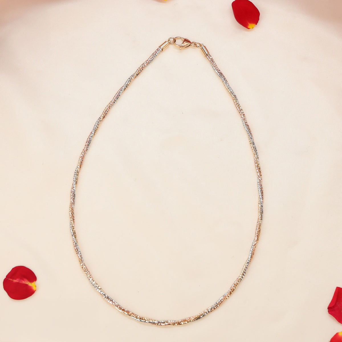 Minimal sleek chain with subtle twisted pattern and smooth finish