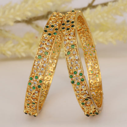 Traditional antique bangles with elegant stonework patterns
