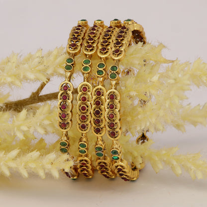 Antique bangles with refined craftsmanship and oval accents