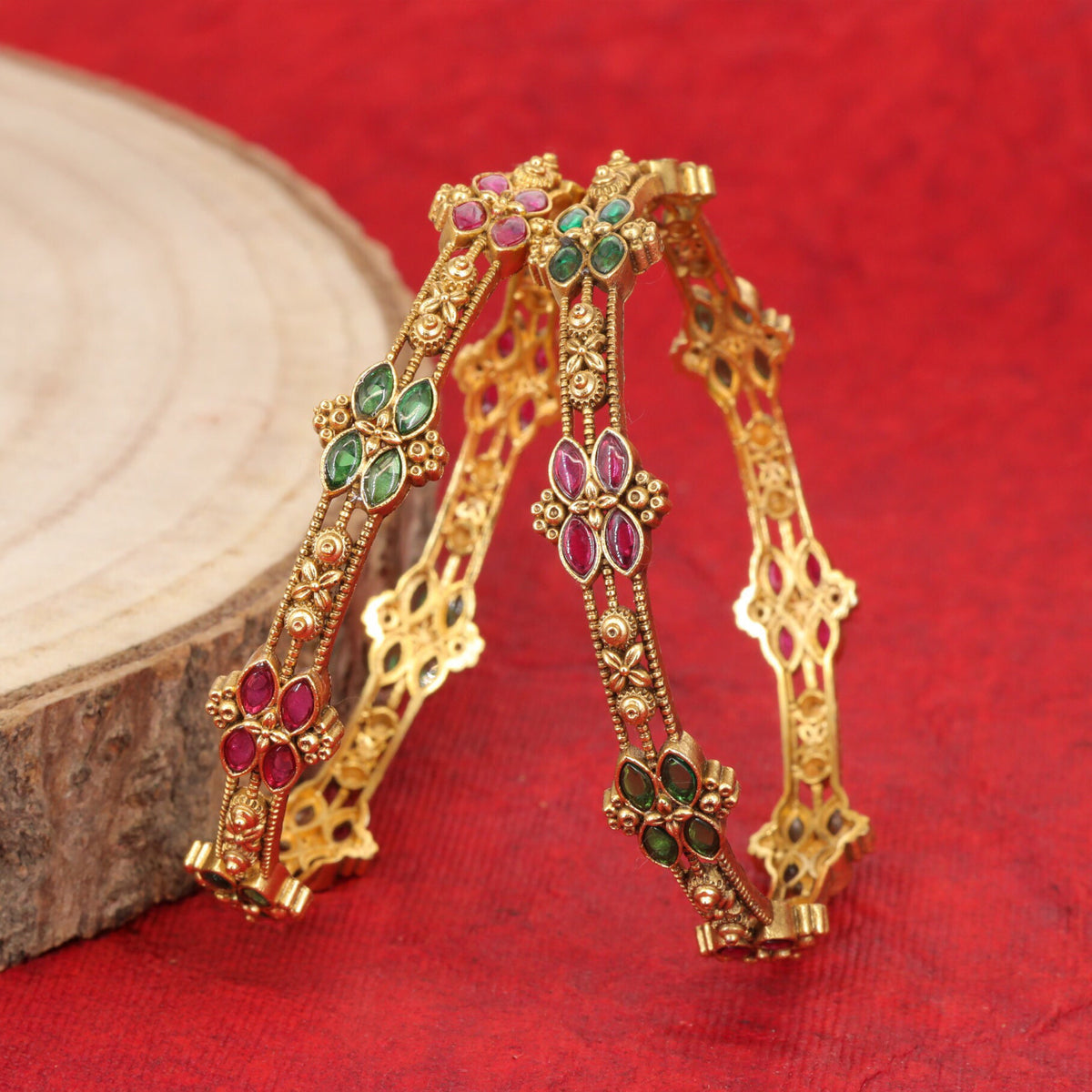 Premium Antique bangles with intricate ornamental work