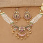 Kundan Pearl Necklace With Intricate Circular Work