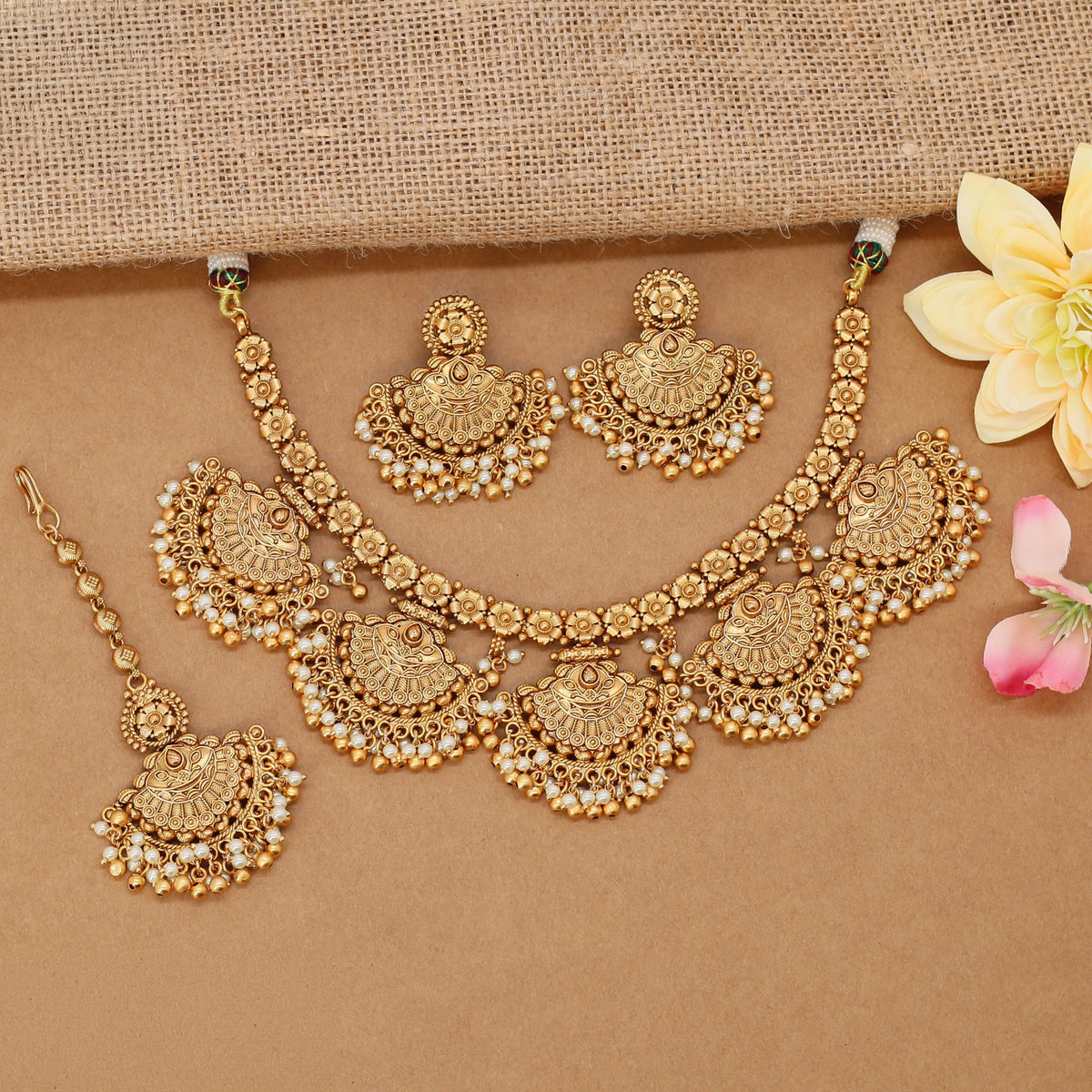 Classic Antique Necklace With Elaborate Pendant Fringe