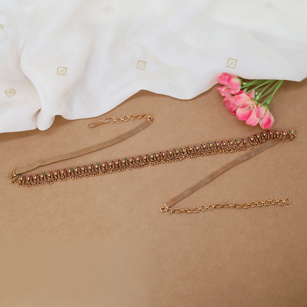 Classic Antique Waist Belt With Refined Linkwork