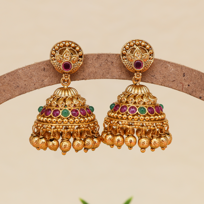 Decor Dome Jumka with Round Stud and Dense Drop Fringe