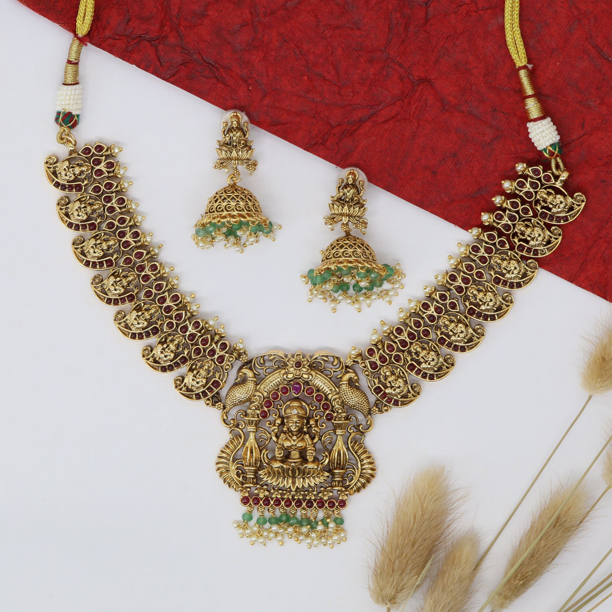 Signature Lakshmi Necklace with Intricate Traditional Craftsmanship