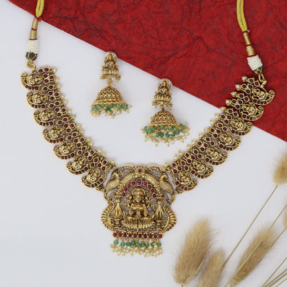 Signature Lakshmi Necklace with Intricate Traditional Craftsmanship