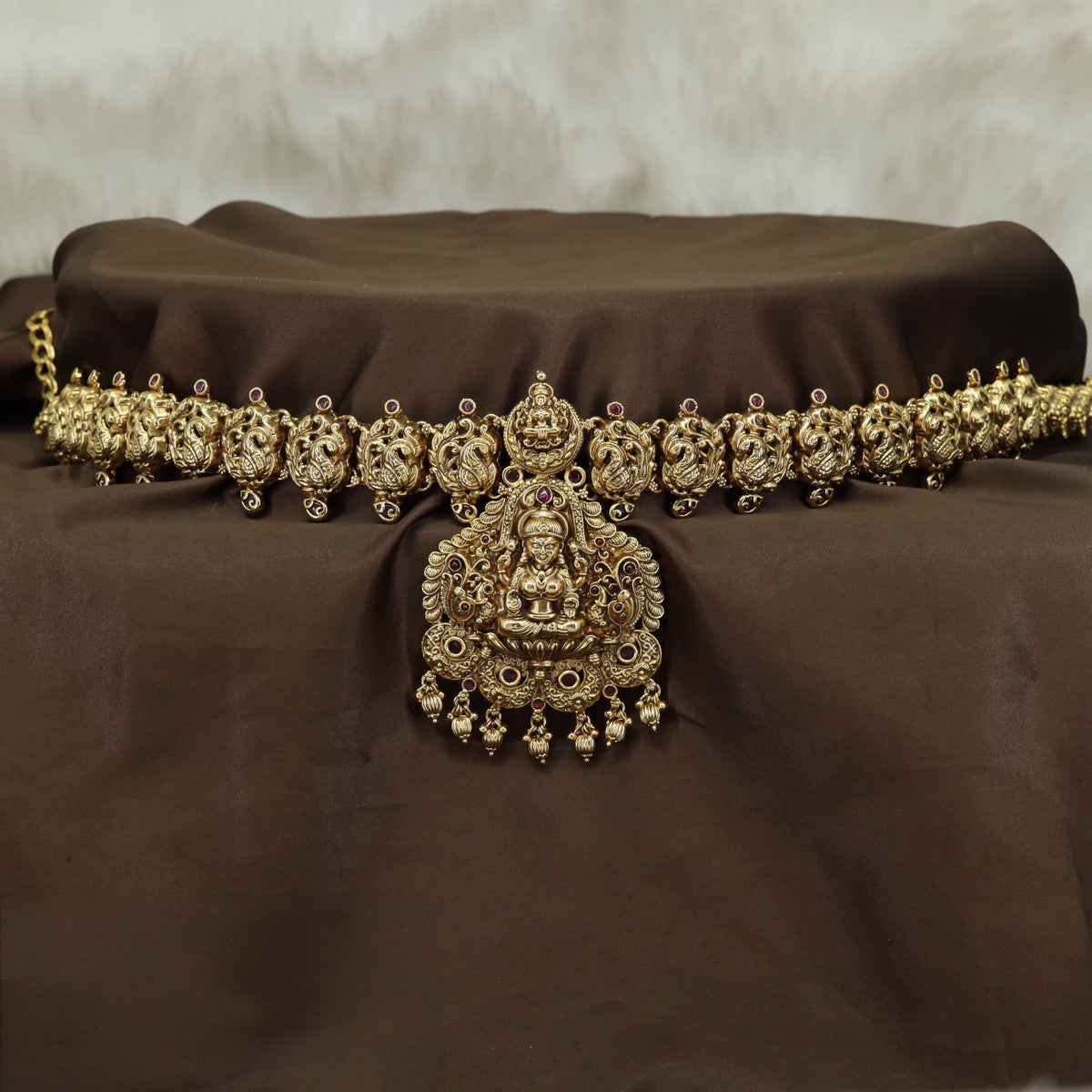 Traditional Antique Lakshmi Waist Belt with Detailed Work