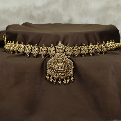 Traditional Antique Lakshmi Waist Belt with Detailed Work