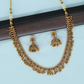 Arched Link Necklace with Repeating Oval Units and Dense Hanging Bead Fringe