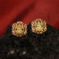Sacred Lakshmi Frame Stud Earrings with Leaf Inspired Surround Detailing