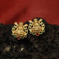 Ornate Lakshmi Motif Stud Earrings with Semi Circular Surround Design