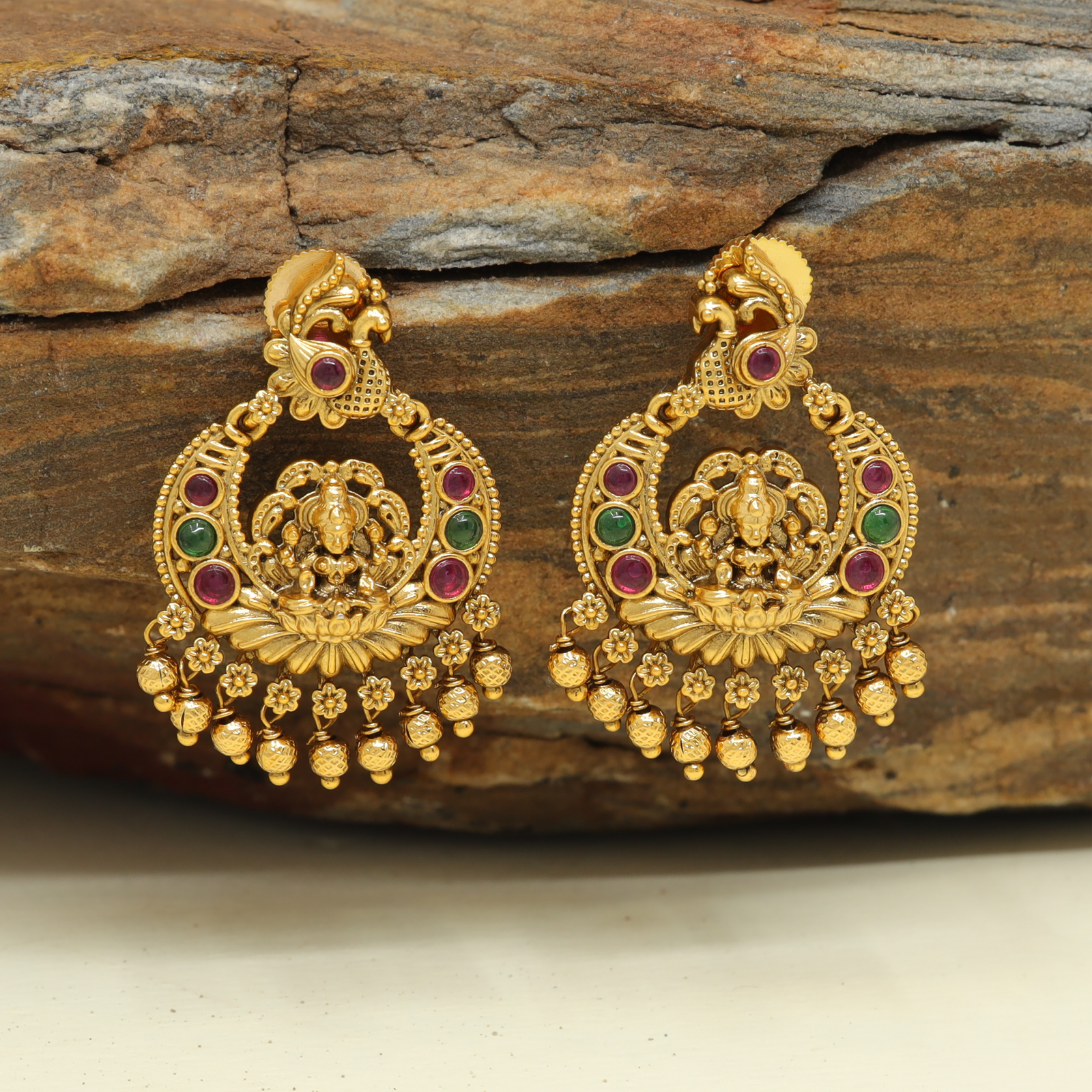Ascending Arch Hanging with Lakshmi Center and Clustered Bead Drop Fringe