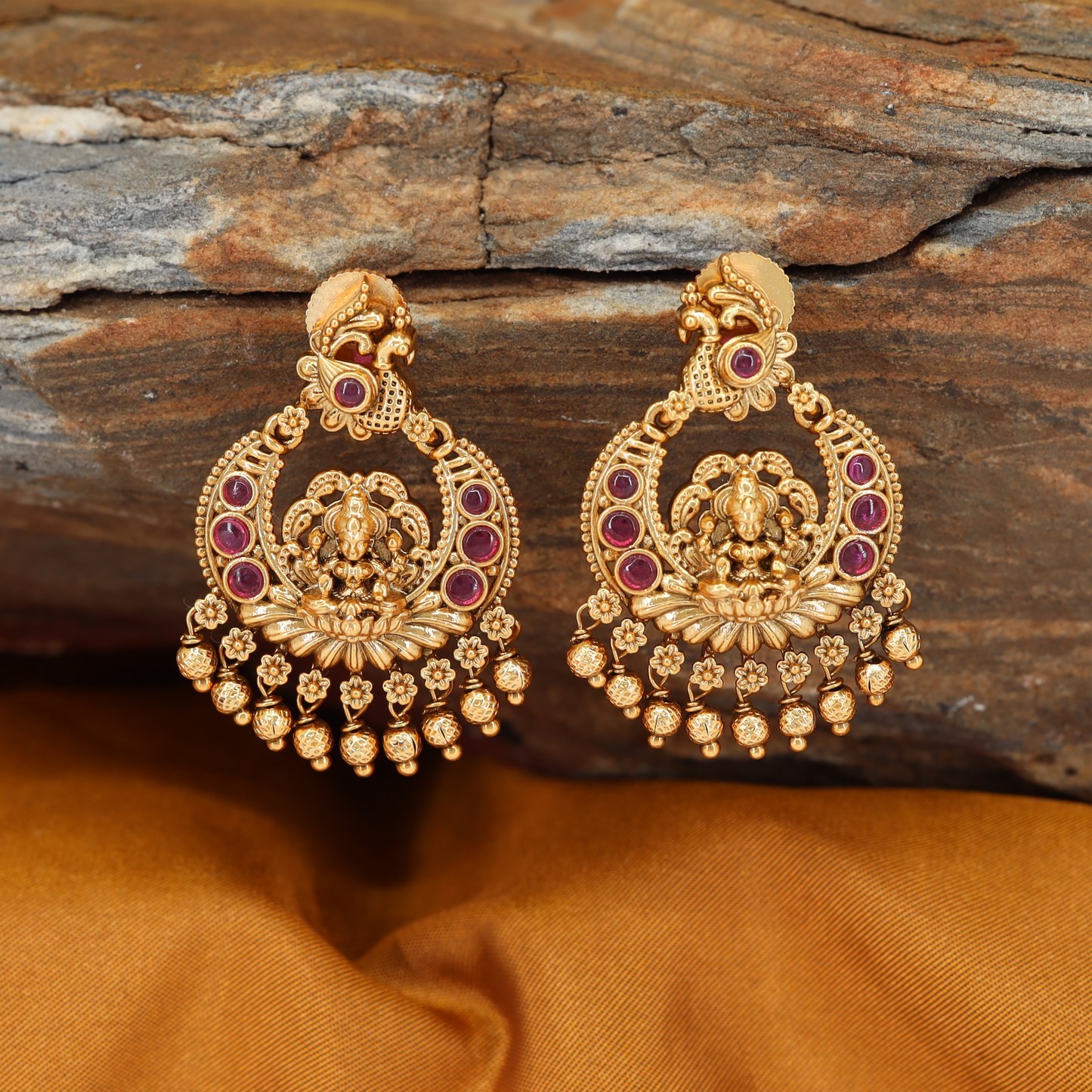 Ascending Arch Hanging with Lakshmi Center and Clustered Bead Drop Fringe