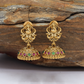 Beaded Edge Dome Jumka with Lakshmi Stud and Circular Setting Row