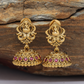Beaded Edge Dome Jumka with Lakshmi Stud and Circular Setting Row