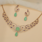 Rose gold crystal necklace with an artistic interwoven structure
