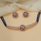 Rose gold choker with an elaborate botanical centrepiece