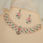 Rose gold crystal necklace with an artistic sequence of interlocking loops