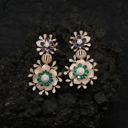 Ornamental Rose Gold Hangings Featuring Two Distinct Floral Elements