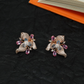 Delicate Botanical Stud with Flowing Leaf Motifs and Floral Centre Structure