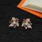 Delicate Botanical Stud with Flowing Leaf Motifs and Floral Centre Structure