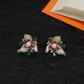 Delicate Botanical Stud with Flowing Leaf Motifs and Floral Centre Structure