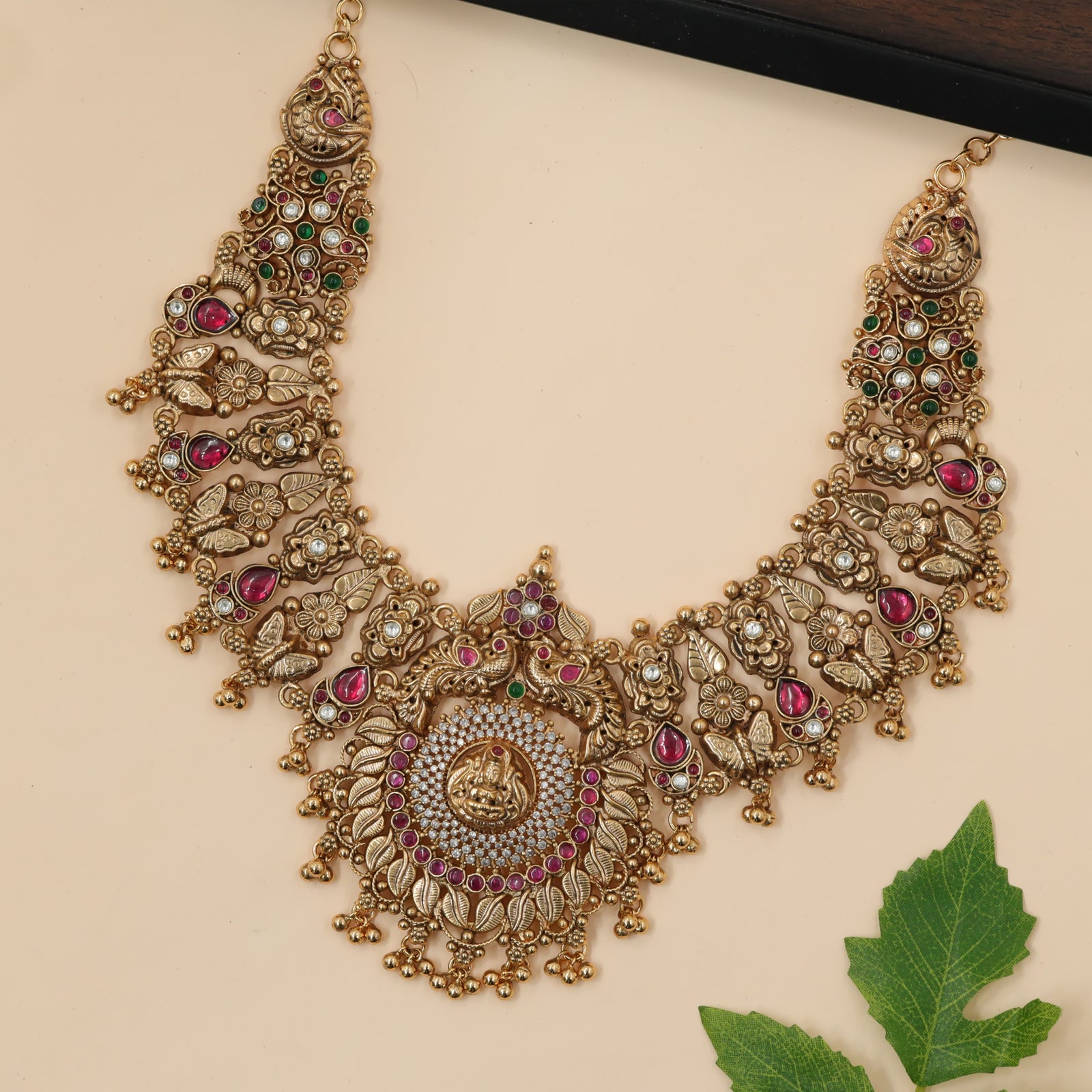 Nakshi Traditional Lakshmi Medallion Necklace
