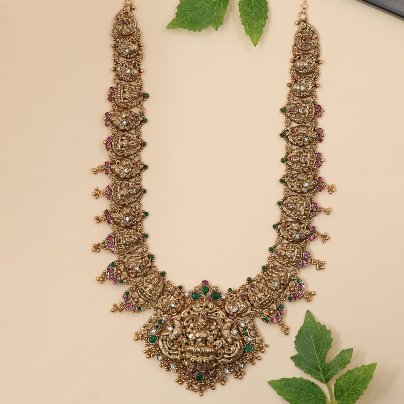 Lakshmi Ornamental Crest Long Necklace
