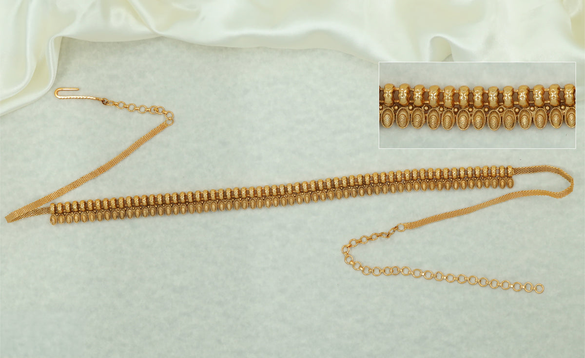 Antique Waist Belt With Intricate Oval Medallion Detailing