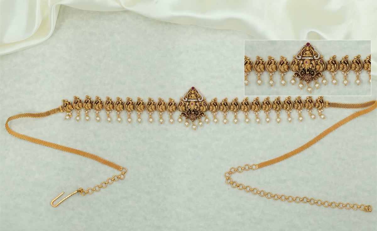 Premium Antique Waist Belt With Sculpted Central Pendant