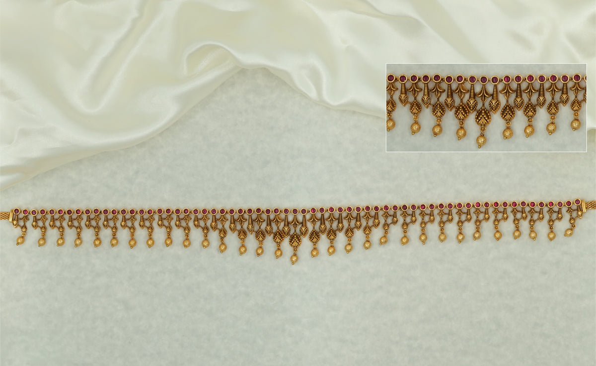 Classic Antique Waist Belt With Circular Stone Settings