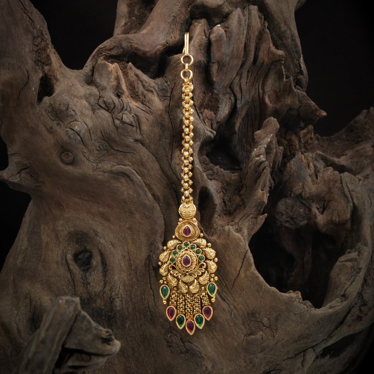 Antique Tikka with Ornamental Teardrop Pendant