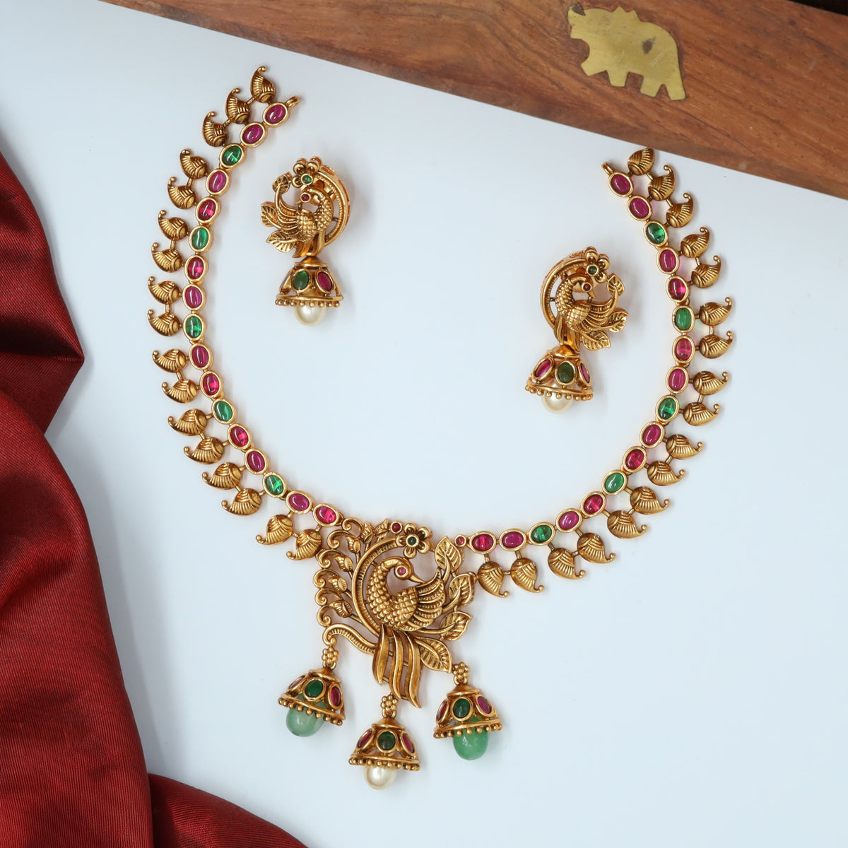 Antique Necklace with Peacock Design