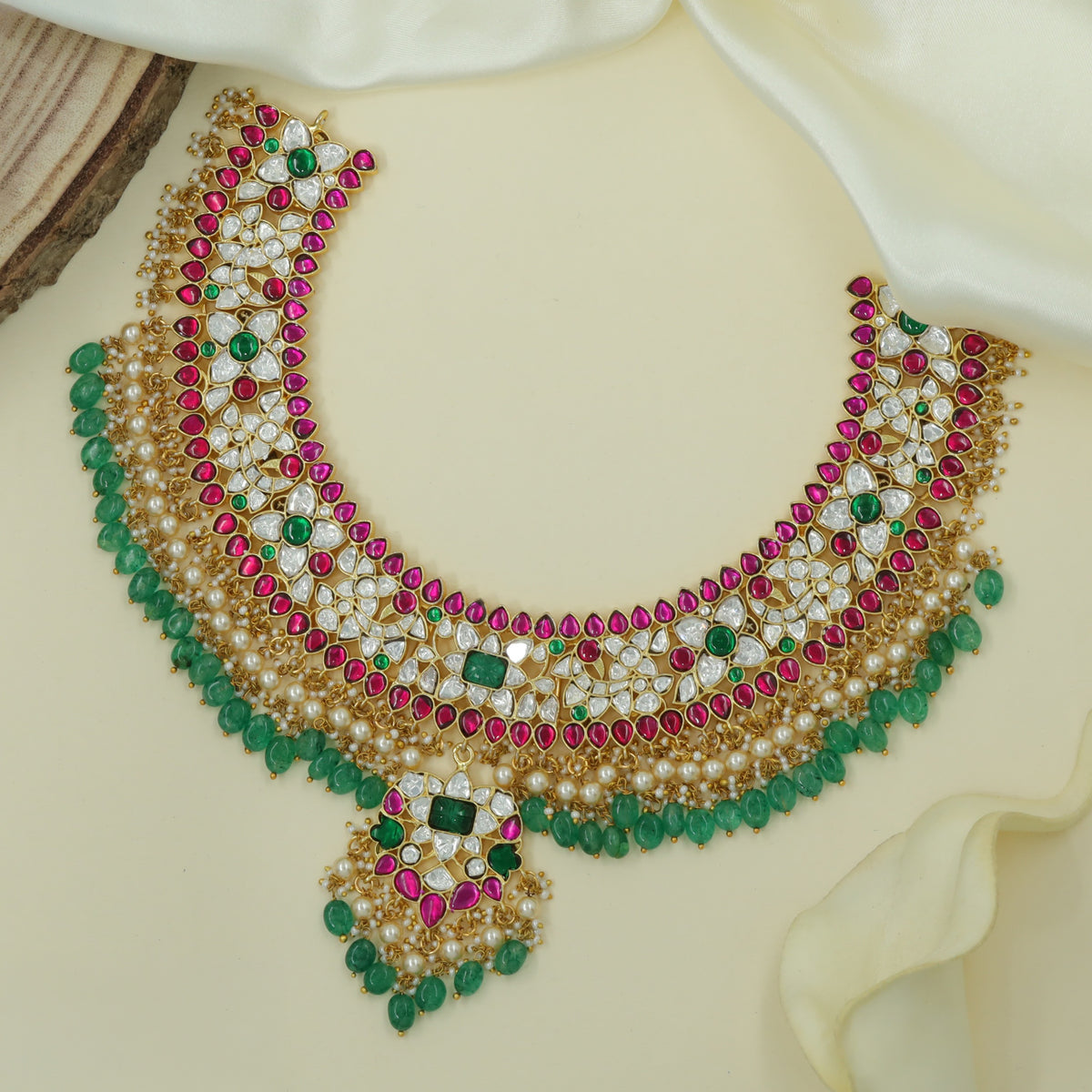 Designer Jadau Necklace with Detailed Craftsmanship