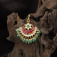 Padma Jadau Floral Medallion Tikka with Gemstone Crescent Fringe