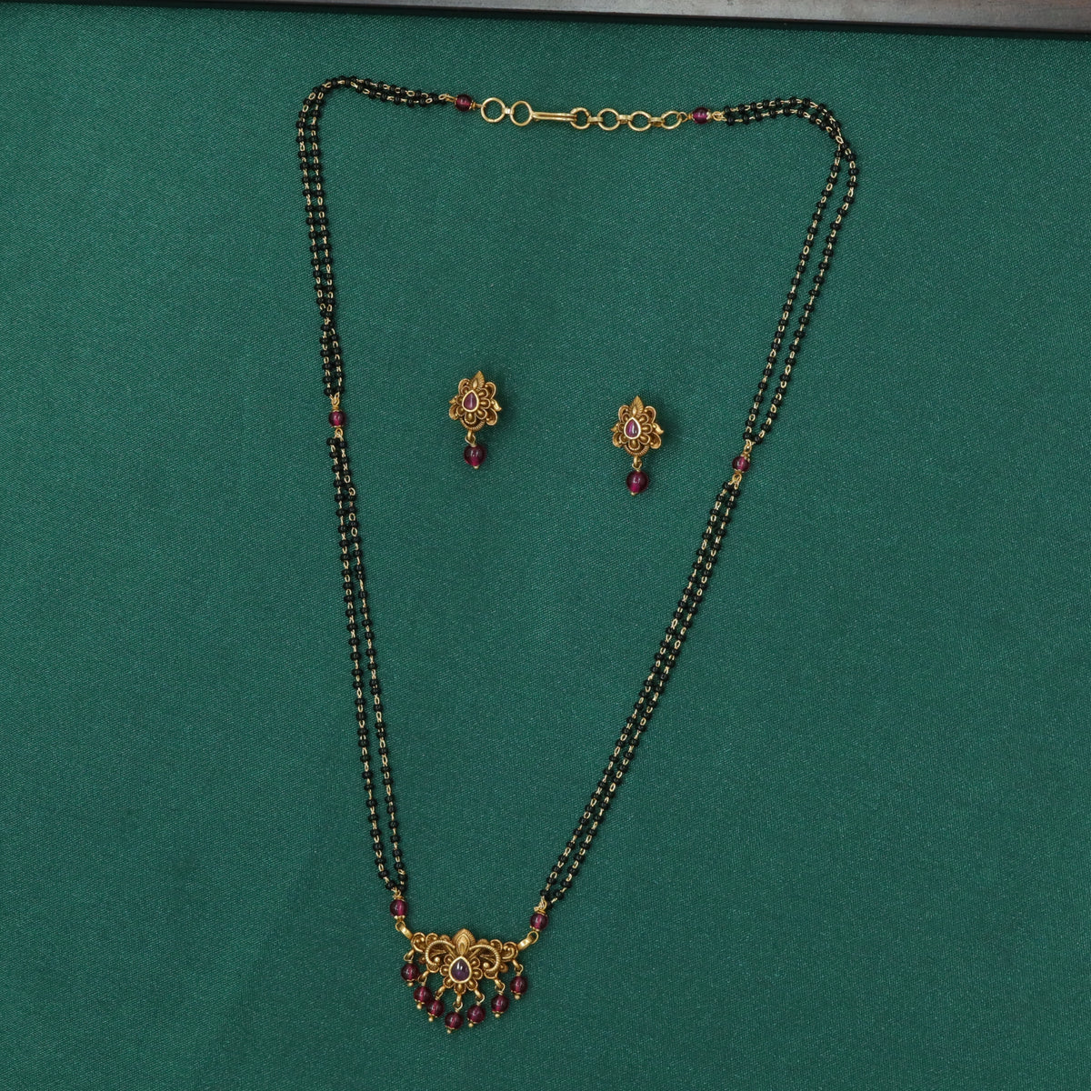 Radiant Traditional Mangalsutra with Double Bead Chain and Ornamental Pendant