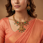 Antique-Finish Gold Necklace Set with Lakshmi Motif