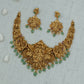 God Vishnu-Lakshmi Winged Peacock Panel Necklace Set