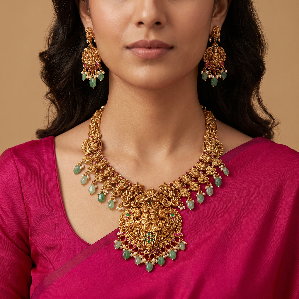 Sri Ananta Devi Antique Temple Necklace Set