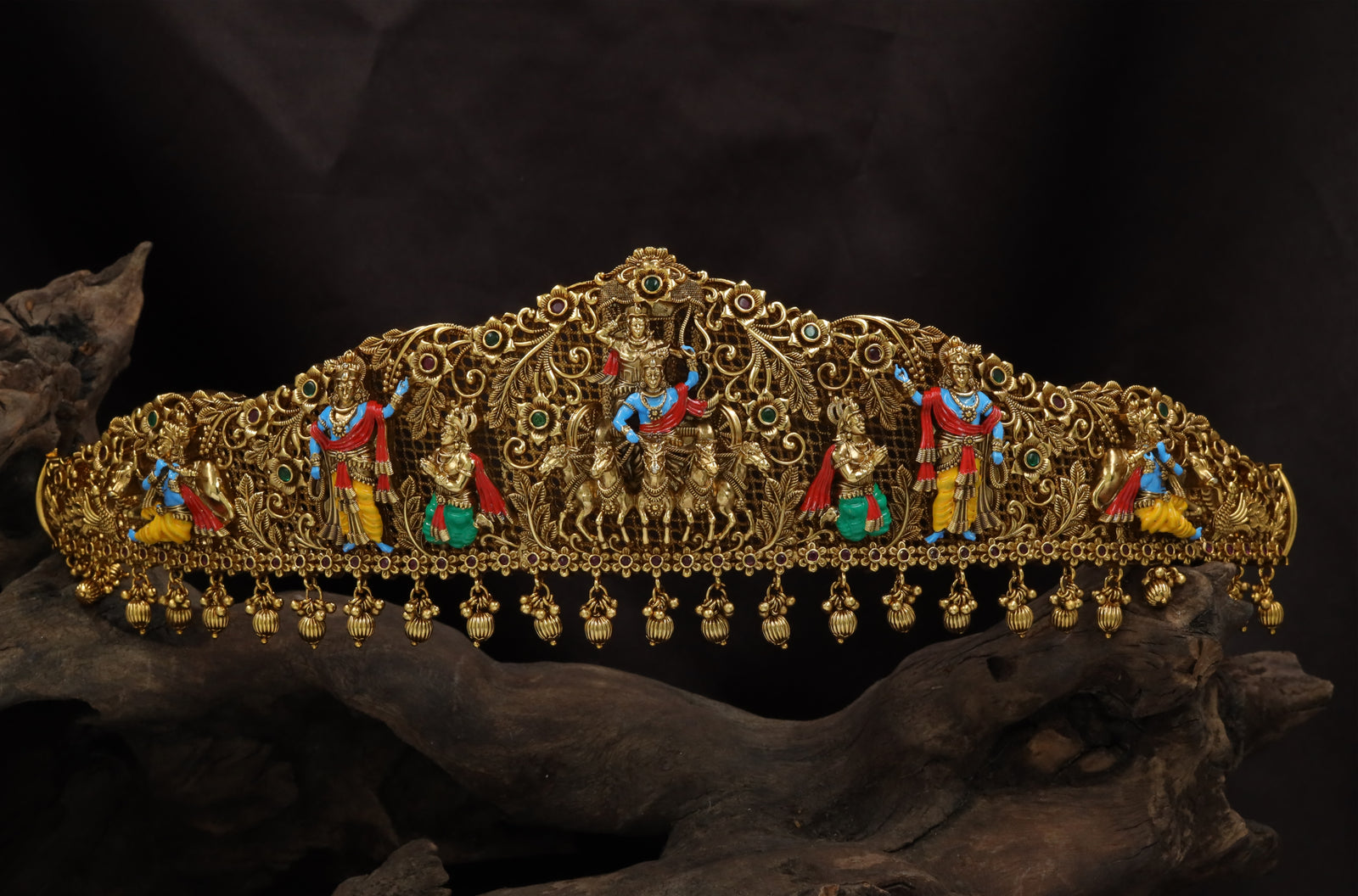 Antique Nritya Krishna Heritage Temple Dabu-Enamel