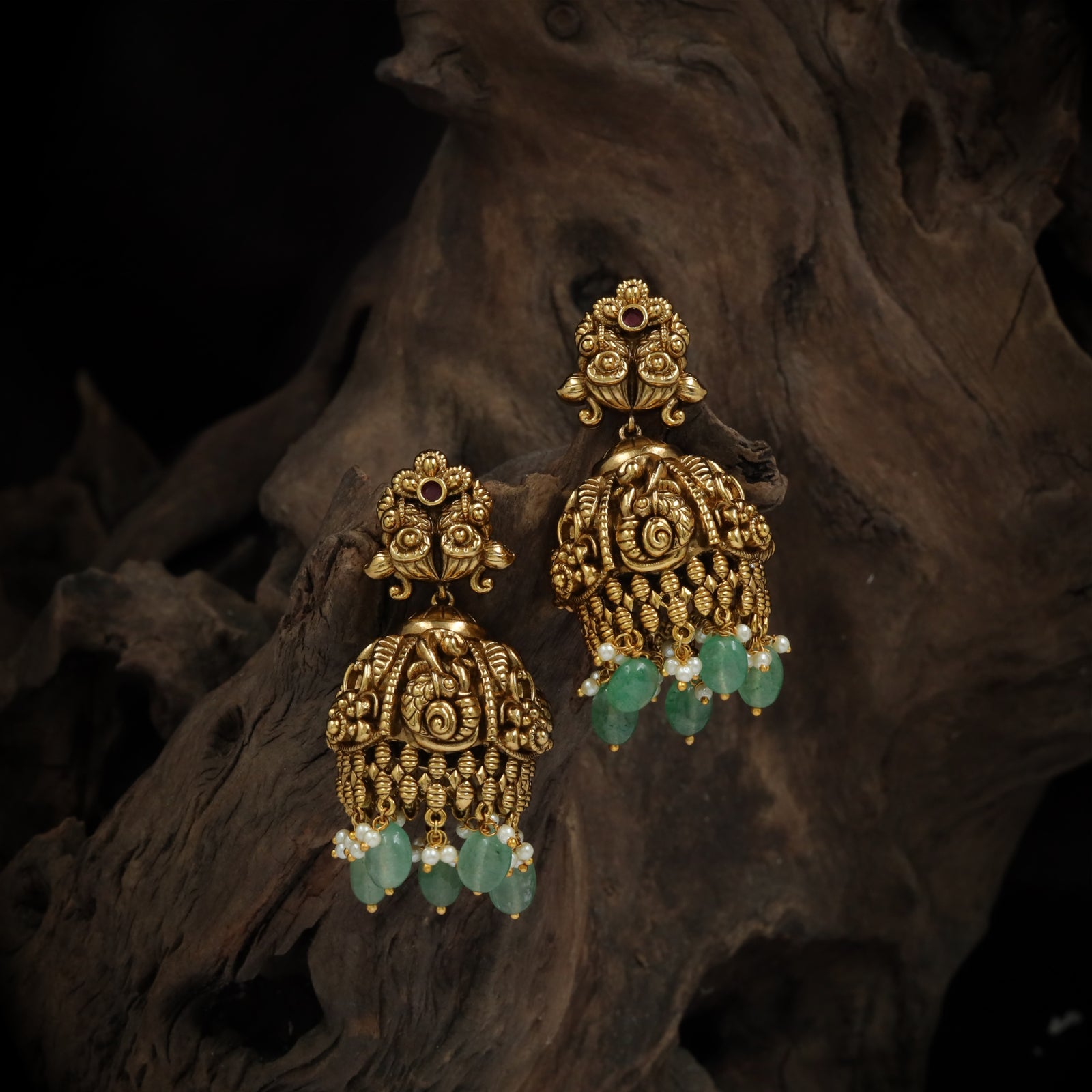 Meera Temple Drop Jhumkas