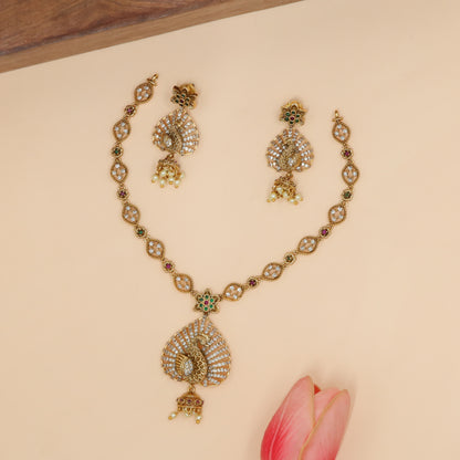 Antique Peacock Motif Necklace Set