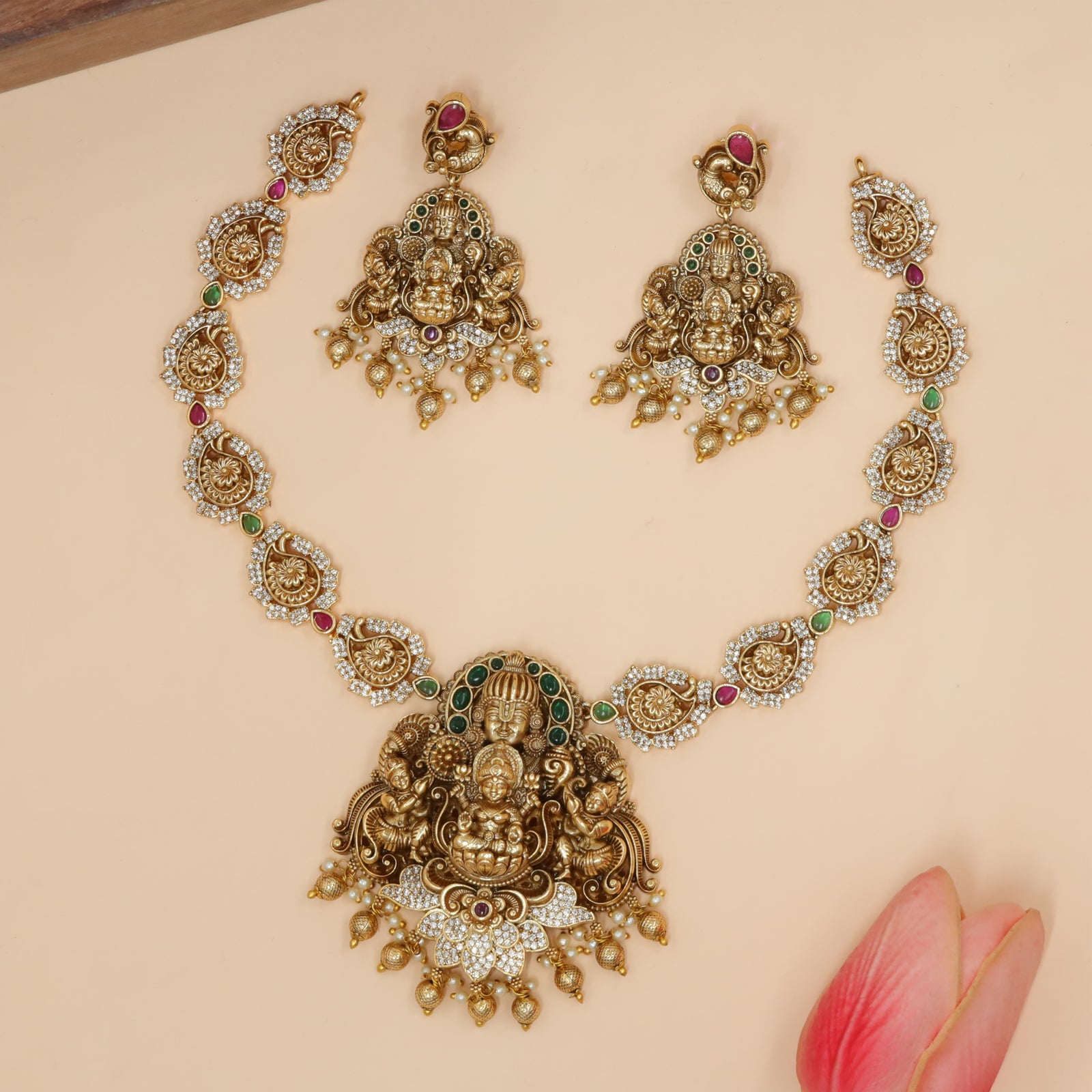Antique Lakshmi–Vishnu Heirloom Necklace Set