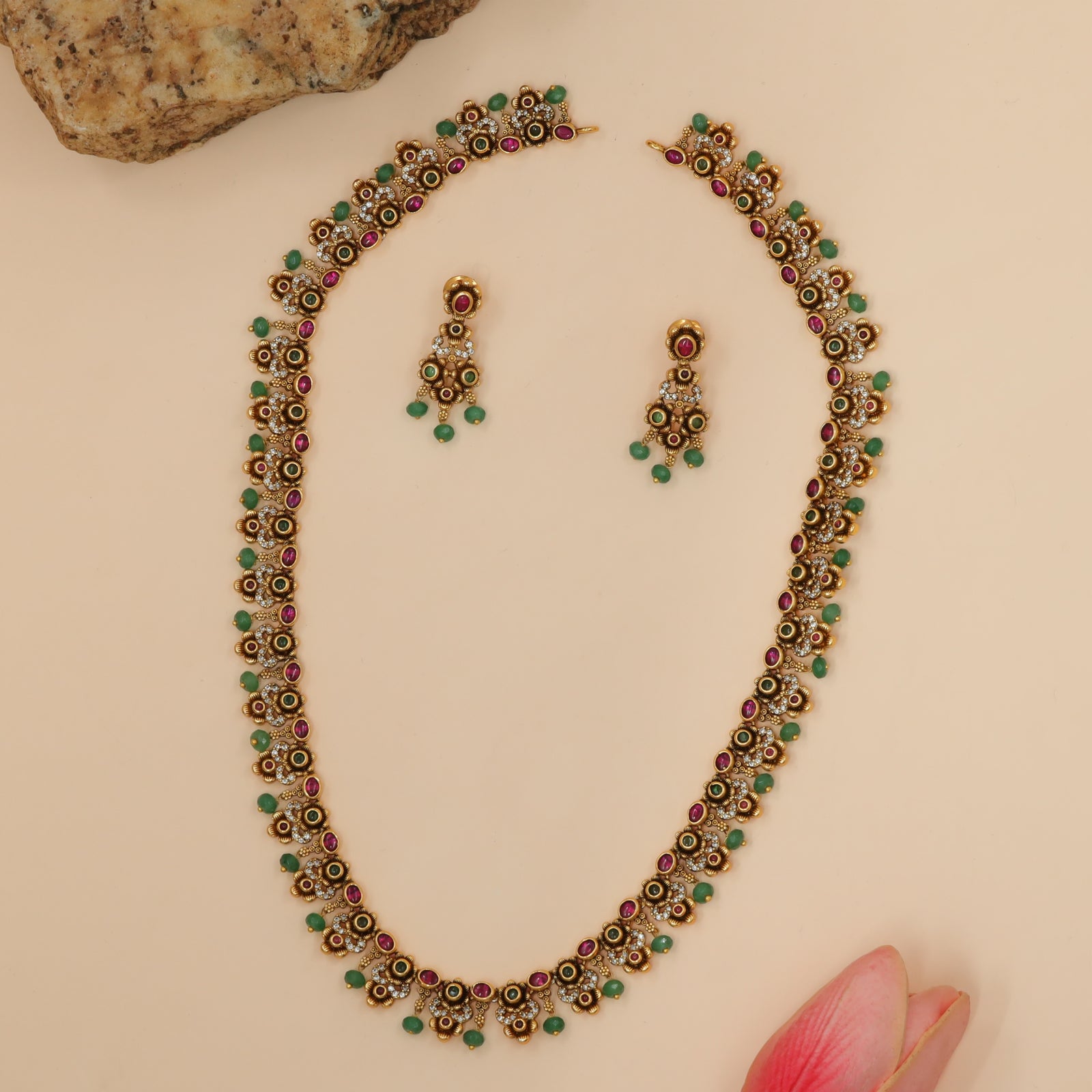 Antique Floral Beadwork Long Haara