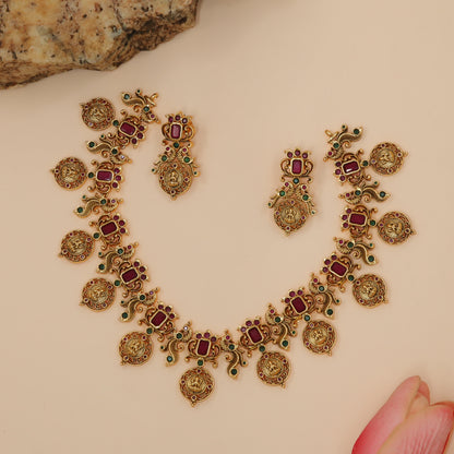 Rani Ratnam Temple Necklace Set